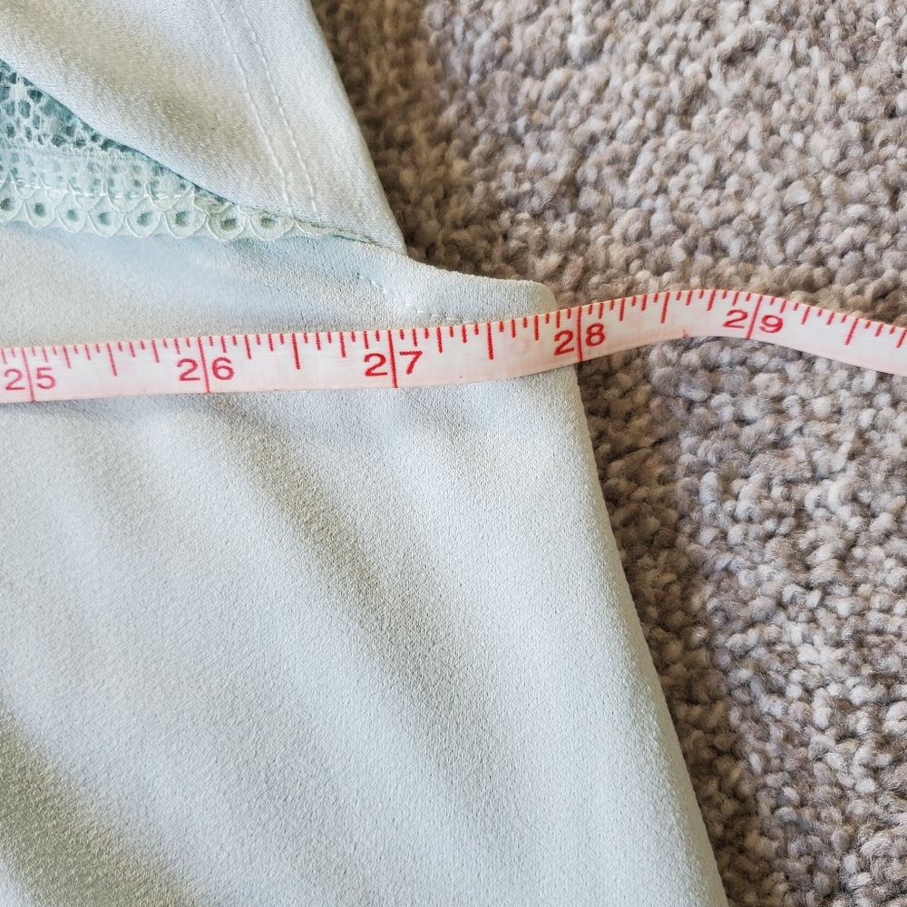 Torrid plus lace shoulders mock neck jersey knit top, 5X, mint blue/ aqua - Picture 10 of 13